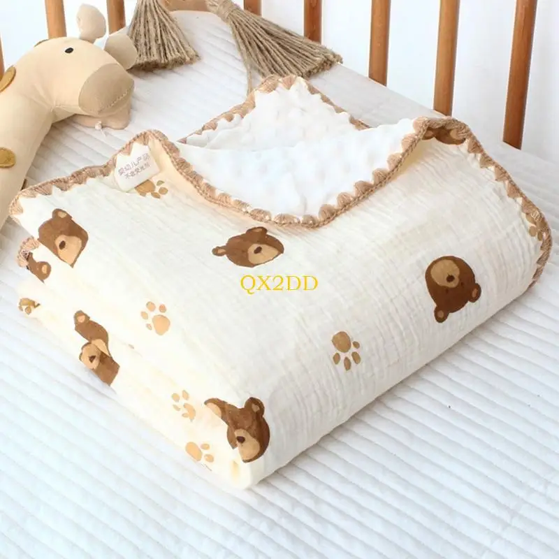 QX2D Manta receptora bebé 110x130 para niños recién nacidos, edredones algodón, Toalla baño - imagen 3