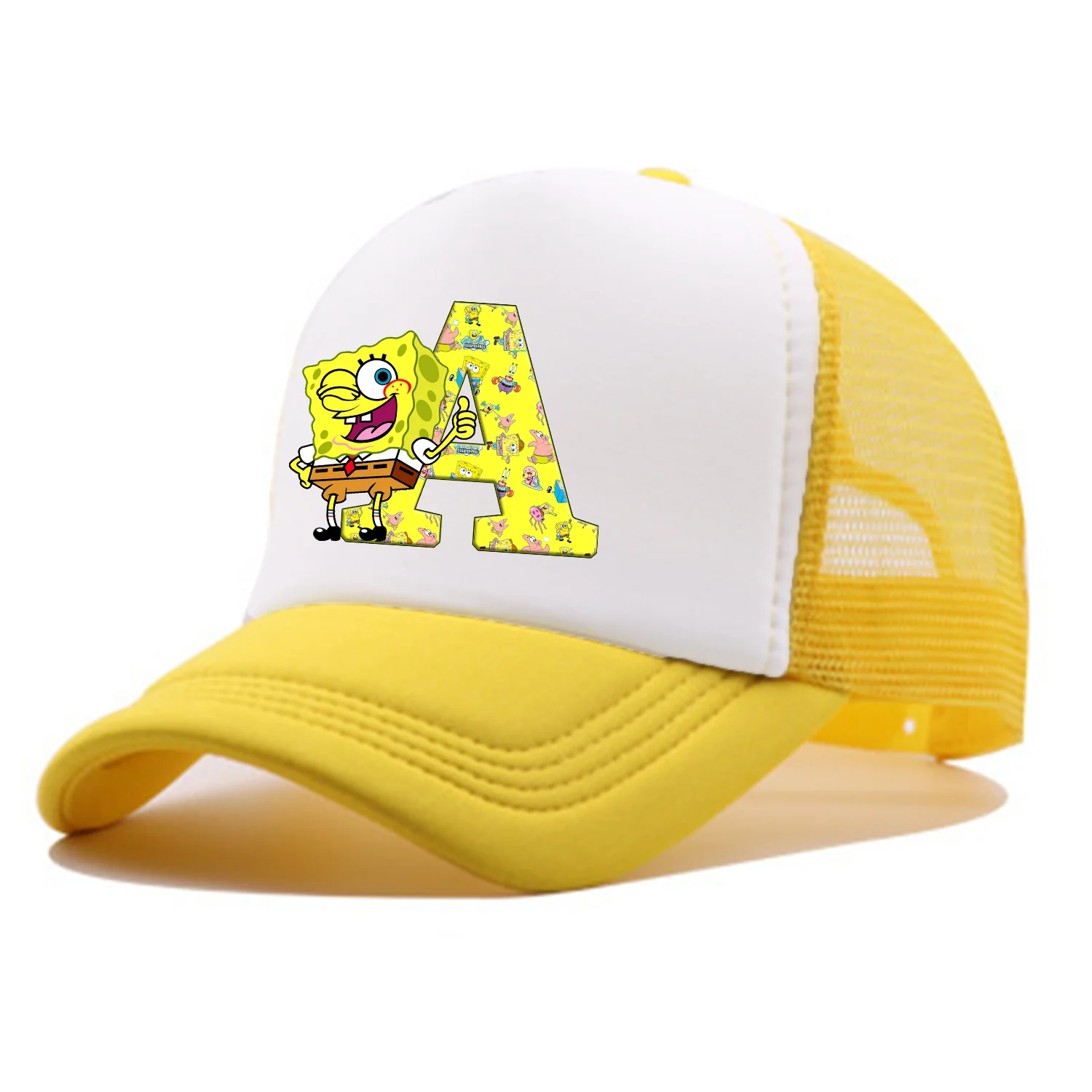 Gorra de béisbol Bob Esponja para niños – Amarilla con visera de malla