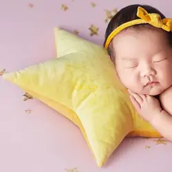 QX2D Set fotografía recién nacido con almohada estrella y sombrero