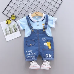 Conjunto verano niña con camiseta y mono de algodón