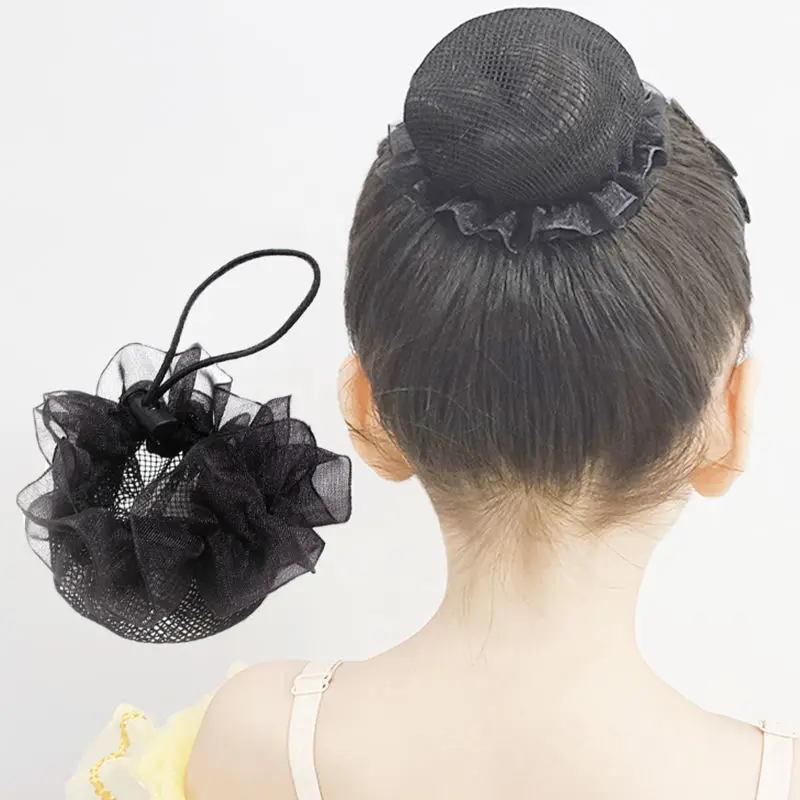 Círculo de pelo invisible para niñas – Diadema de flores con redecilla - imagen 3