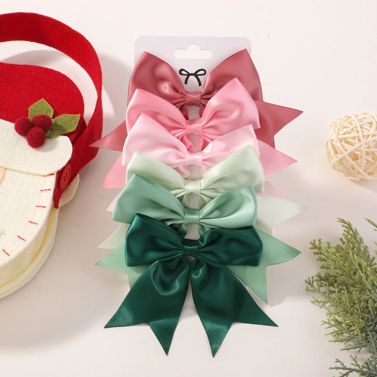 Pinzas y horquillas con lazo de Navidad para niña