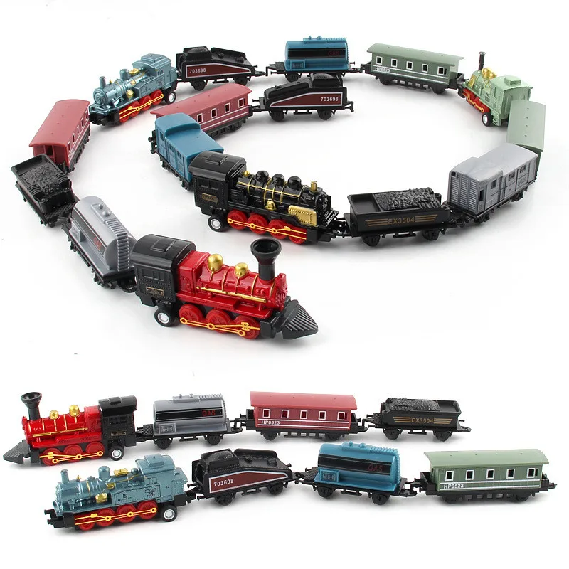 Mini Kit de juguete de tren de vapor Retro de aleación, modelo de tren de vapor de simulación fundida a presión, juguetes para niños y niñas de 3 a 6 años - imagen 2