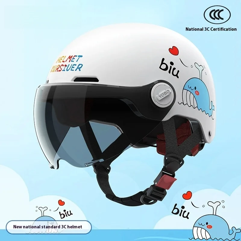 Casco para niños verano ventilado transpirable monopatín bicicleta eléctrica casco de bicicleta alta densidad lindo ballena de dibujos animados - imagen 5
