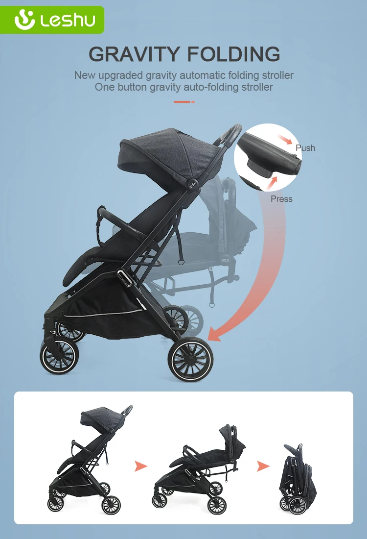 Cochecito plegable automático OEM Bebek Arabasi Poussette Bebe, cochecito compacto, cochecito de viaje automático, cochecito ligero 2 en 1 para bebé - imagen 4