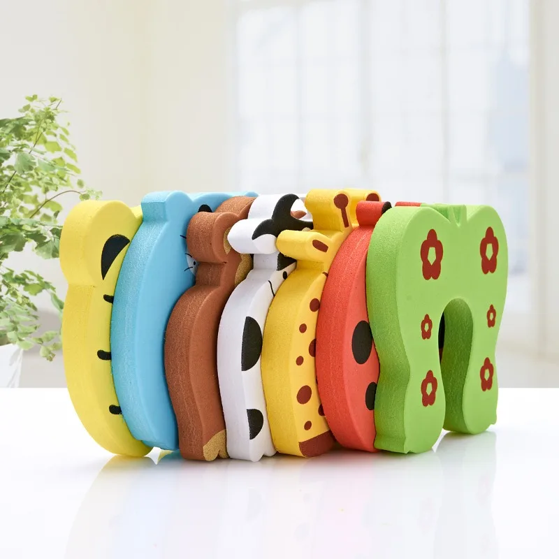 2 unids/set tapón de puerta contra choques para seguridad del bebé protector de puerta a prueba de niños Protector de dedo cerradura de seguridad correas para el hogar a prueba de bebés - imagen 2