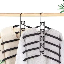 Estante de secado de ropa de 5 niveles con ganchos, organizador de prendas metálico que ahorra espacio, almacenamiento colgante desmontable para el hogar