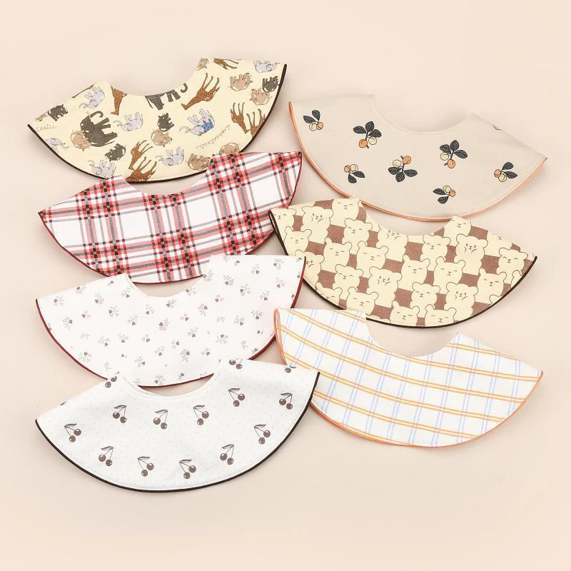 Baberos de algodón suave de dos caras para bebé, nueva toalla de Saliva estampada, paños para eructar para recién nacidos suaves y transpirables para niños y niñas, babero para alimentar babas - imagen 4