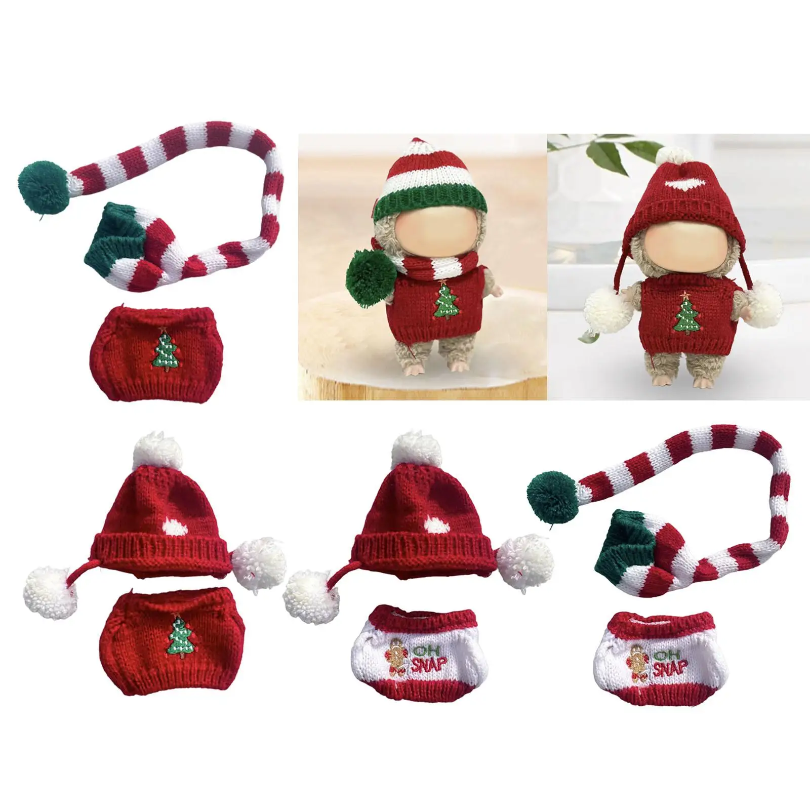 Mini 6 inch Doll Clothes Xmas Doll Accessories Clothing Comfortable Alive Doll Clothes for Age 5-7 8-10 Pendant Doll Girls Kids
