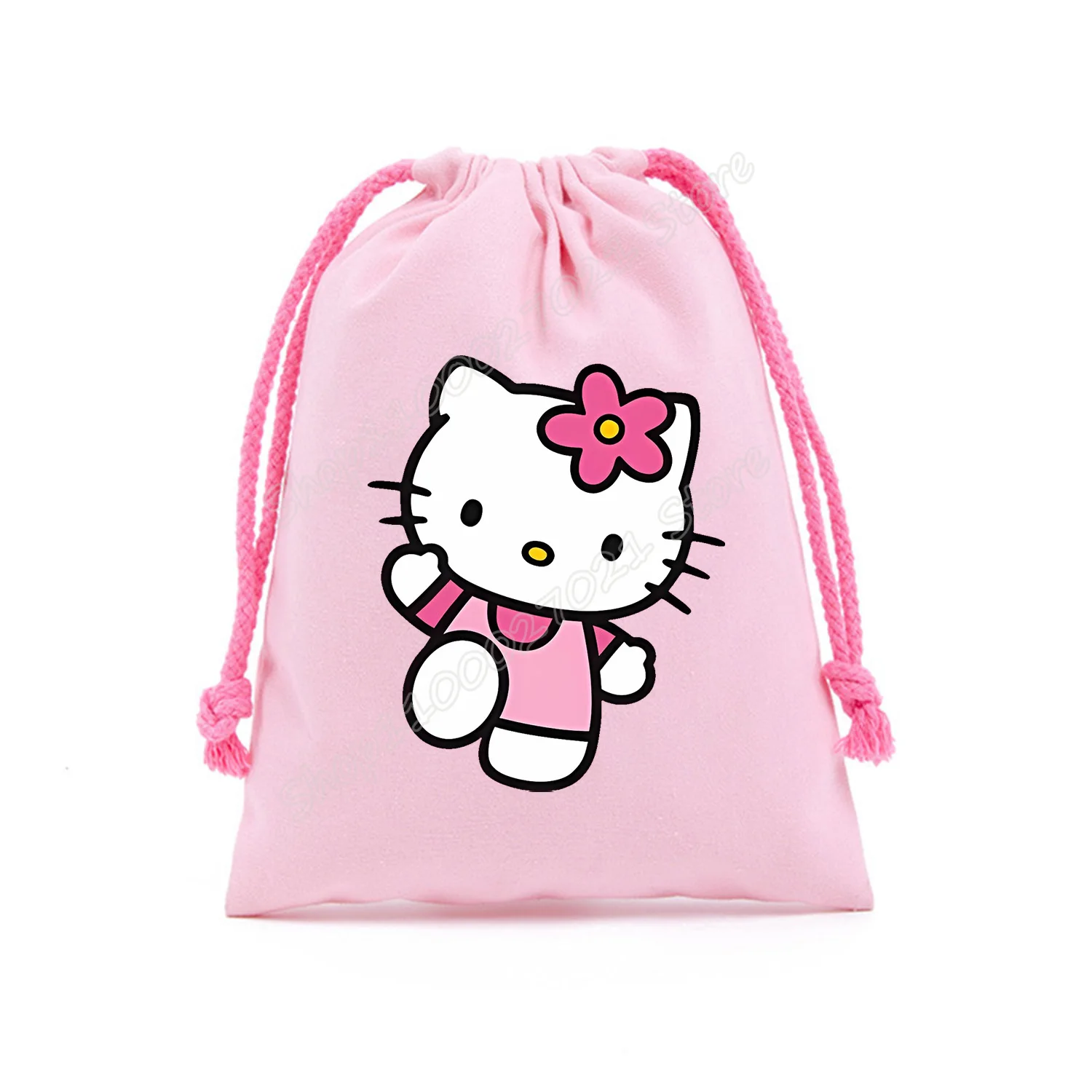 Bolsa con cordón de Hello Kitty, bolsa de regalo de dibujos animados, bolsa con cordón, bolsa de fiesta rosa de Anime para niños, bolsas de almacenamiento, nuevas bolsas de gran capacidad - imagen 3