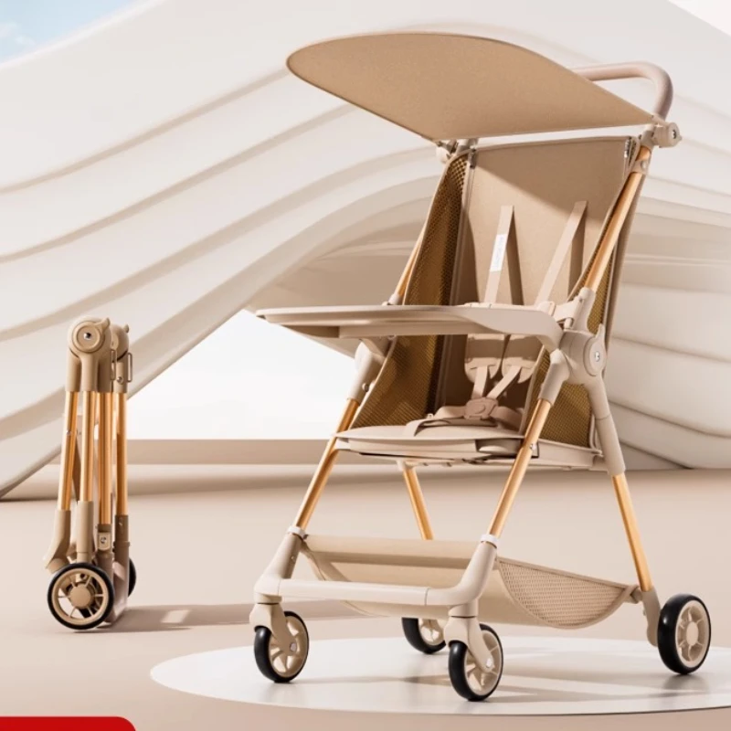 Cochecito compacto multifunción acostado 0-3Y Asiento 360 °   Ruedas y marco de aluminio Base resistente extra ancha plegable con una sola mano - imagen 3