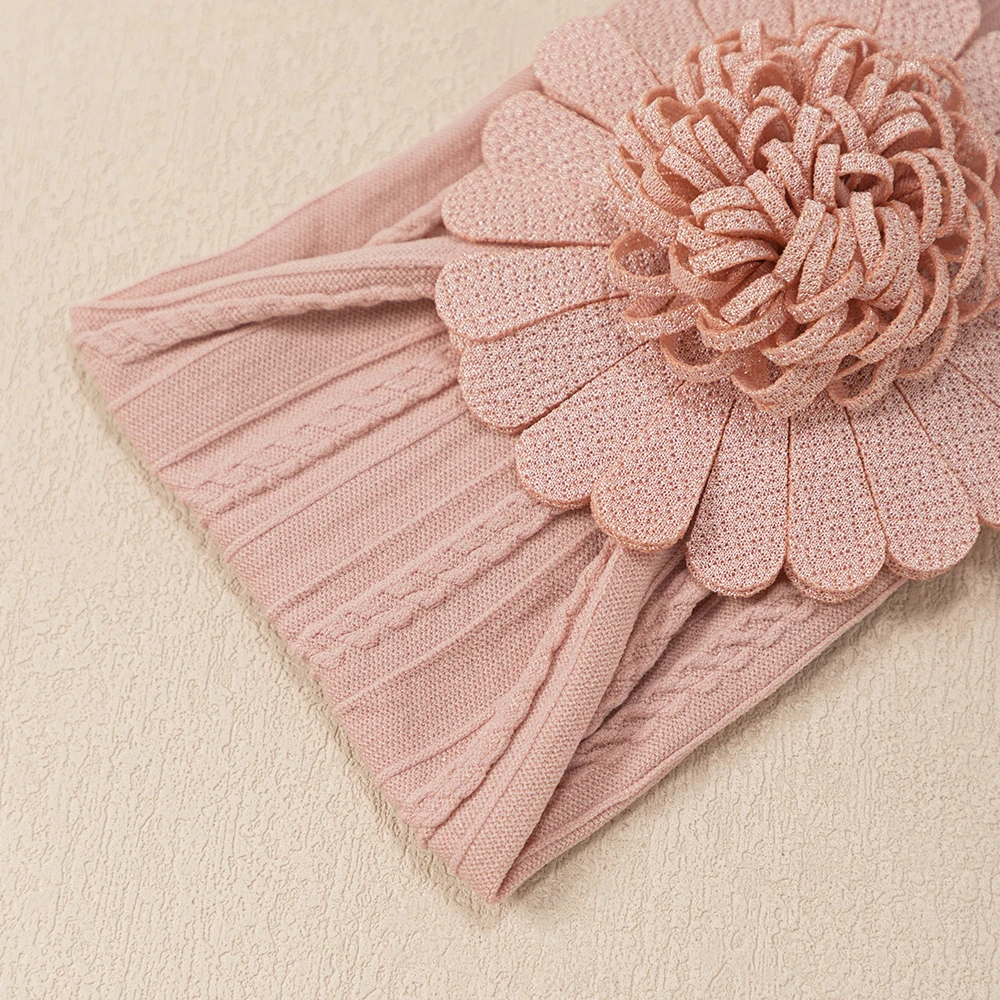 Nueva diadema elástica para bebé, bandas para el cabello de nailon con flores sólidas para recién nacidos, sombreros para niños pequeños, accesorios suaves para el cabello - imagen 5