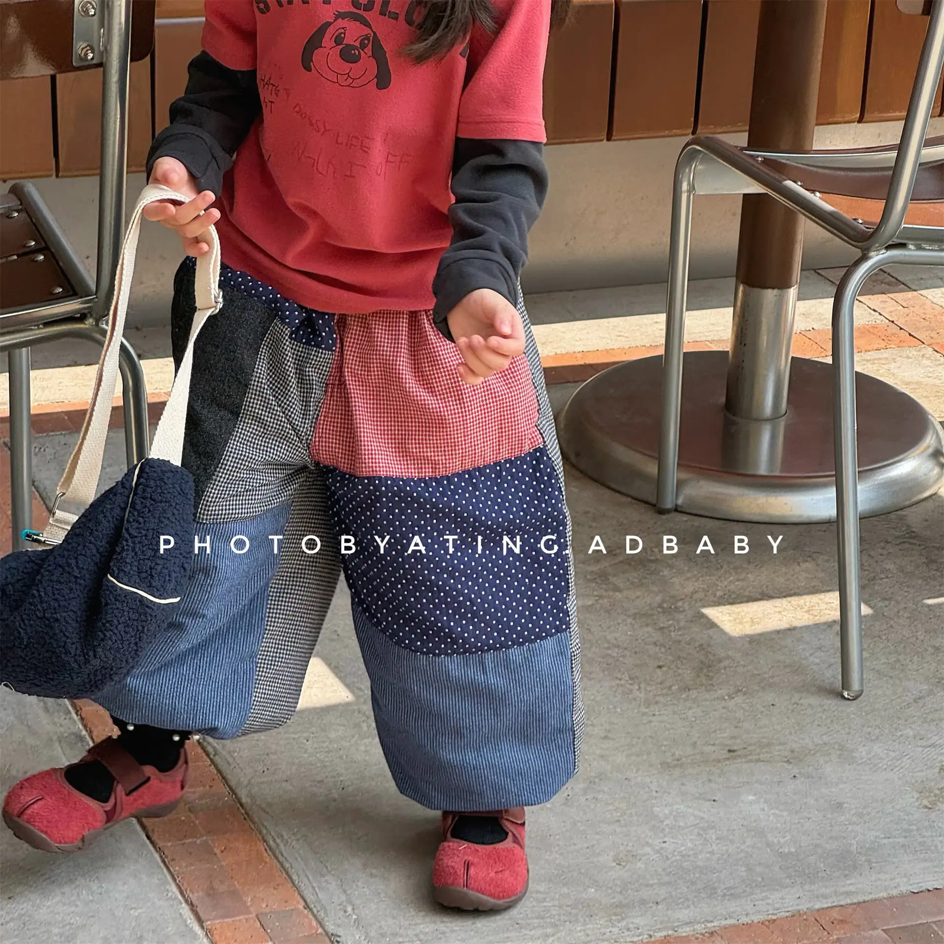 Pantalones para niños de 1 a 7 años, pantalones gruesos con forro para niñas, pantalones cálidos de lana para niños, pantalones de lunares - imagen 4