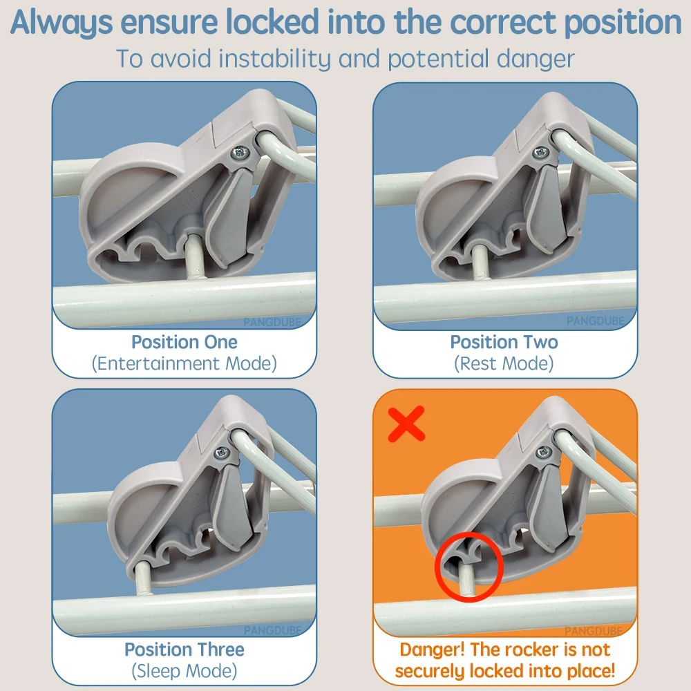 PANGDUBE Baby Bouncer Asiento plegable y portátil para bebés Silla reclinable Moisés para bebés Sillón reclinable para bebés - imagen 5