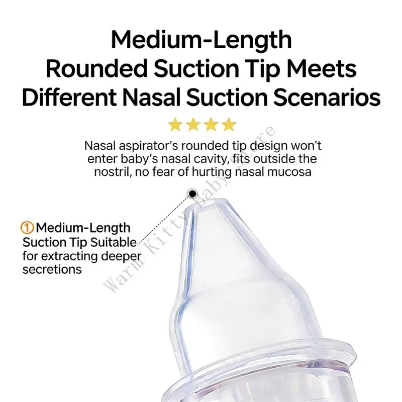 XXFE Aspirador Nasal Bebé Manual con Punta Redonda Suave Ergonómico - imagen 2