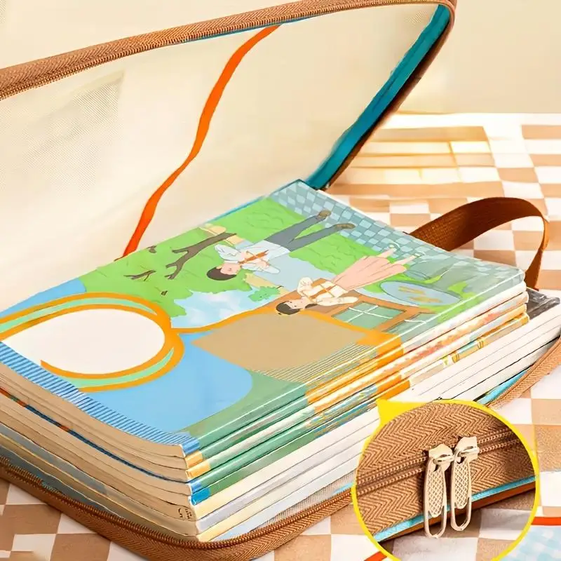 Bolsa de almacenamiento de papelería, bolsa con cremallera de malla de 4 capas, carpetas organizadoras de gran capacidad, suministros escolares para estudiantes, papeles de examen con cremallera, libros - imagen 3