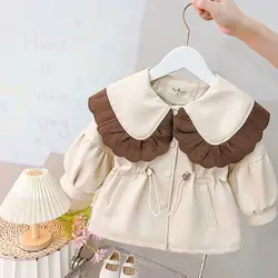 Chaqueta PU acolchada niña abrigo invierno cálido resistente al viento