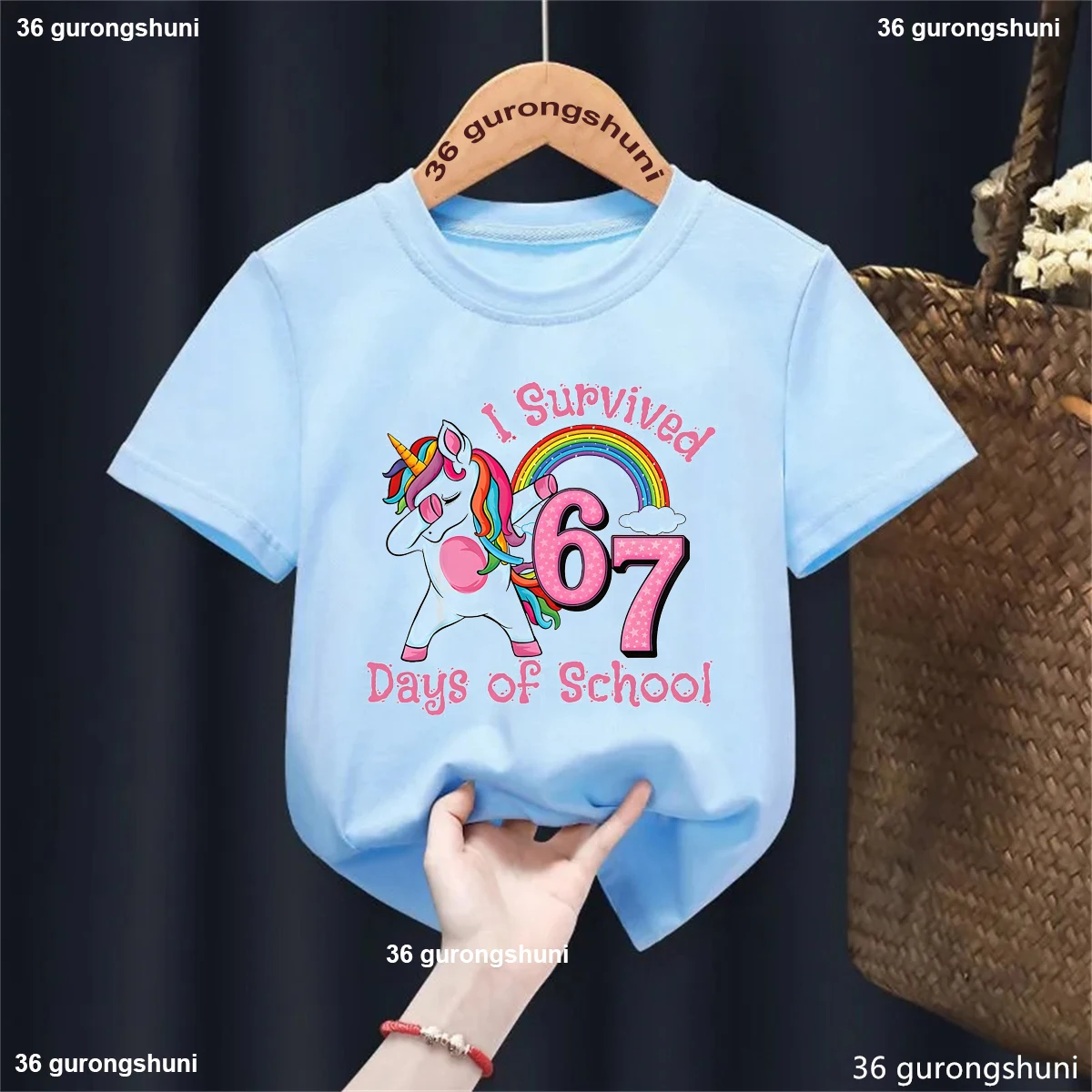 Camiseta infantil con estampado de unicornio Rainbow divertida - imagen 2