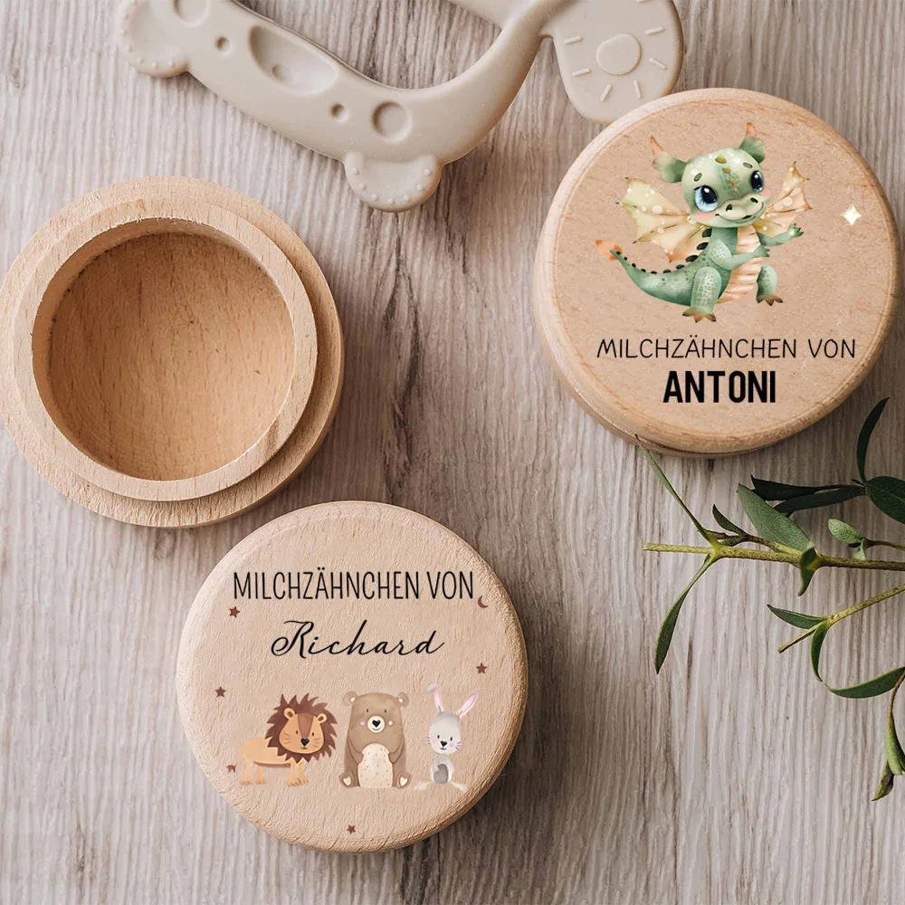 Caja de recuerdo de dientes de bebé personalizada, soporte de Hada de los dientes para niños, nuevo regalo para bebé, caja de dientes de leche de madera personalizada, regalos de cumpleaños