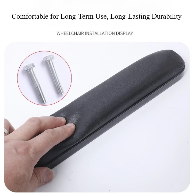 Babyfond Reposabrazos universales para silla de ruedas Plástico ABS, cuero y esponja Reposabrazos impermeables, resistentes al desgaste y fáciles de limpiar - imagen 4