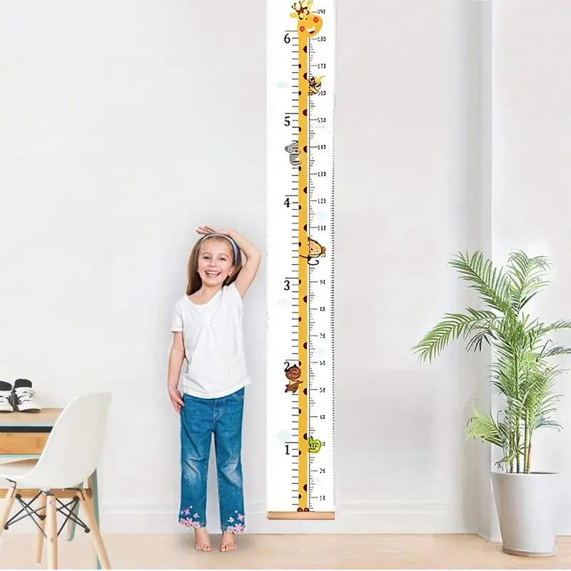 Tabla de altura para niños, tabla de pared de altura móvil para niños, regla de crecimiento reutilizable con cordón, marcador de medición para guardería, habitación de bebé