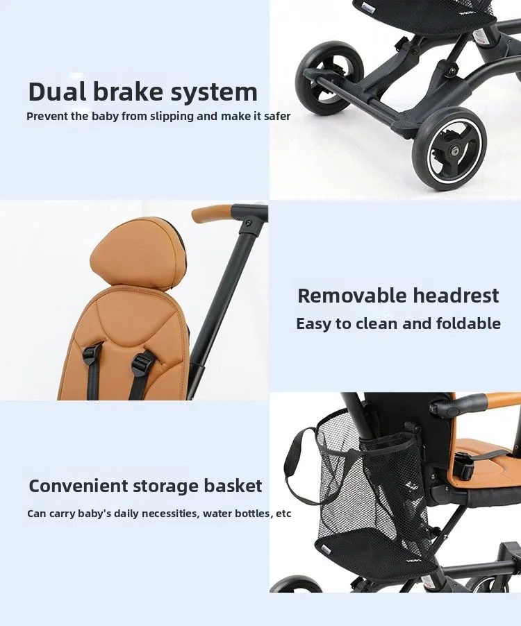 Salir, el carrito es plegado y ligero, puede tumbarse y sentarse en el andador de bebé. - imagen 5