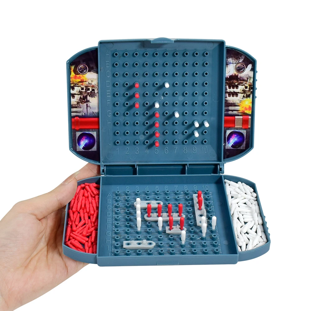 Interesante buque de guerra para niños, juegos de mesa de barco marino, juguetes, acorazado de dos jugadores, juego de mesa de estrategia de combate Naval clásico para Ki - imagen 2