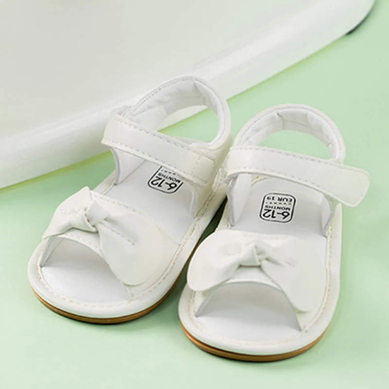 VISgogo Sandalias para bebés y niñas con decoración de lazo, zapatos de princesa de suela suave antideslizantes, zapatillas de playa, zapatos para primeros pasos para niños pequeños - imagen 4