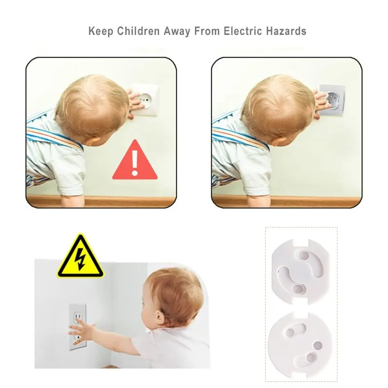 Cubiertas de enchufe de seguridad para bebés, protectores de toma de corriente eléctrica de plástico, 10 piezas, protección de seguridad para niños - imagen 2