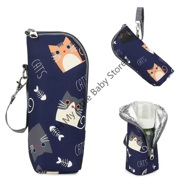 Cochecitos bebé M76C, bolsa para biberones, bolsa para taza agua para vehículo eléctrico, práctico estuche aislante para