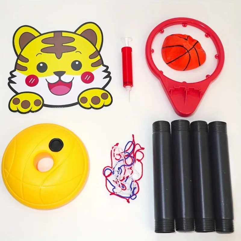 1 Juego de soporte para aro de baloncesto para niños, altura ajustable, fácil montaje, juego interior y exterior, plástico duradero, perfecto para cumpleaños - imagen 5