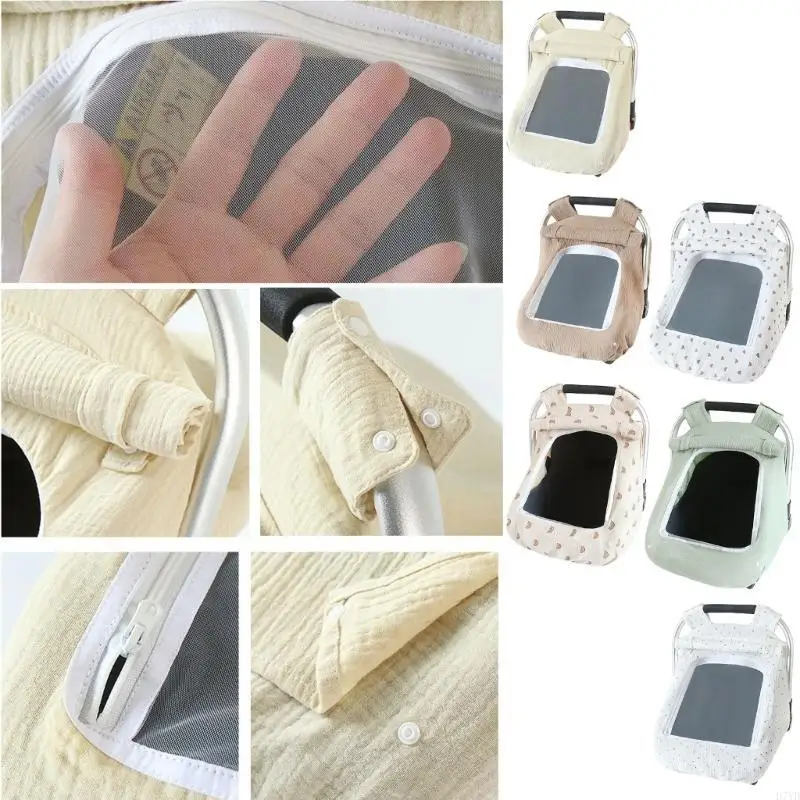 D7YD carrito bebé multifunción, sombrilla, funda cesta transporte con ventana transpirable, cómodo Protector carro a - imagen 3