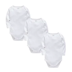 Body de algodón para bebé recién nacido – Blanco y gris
