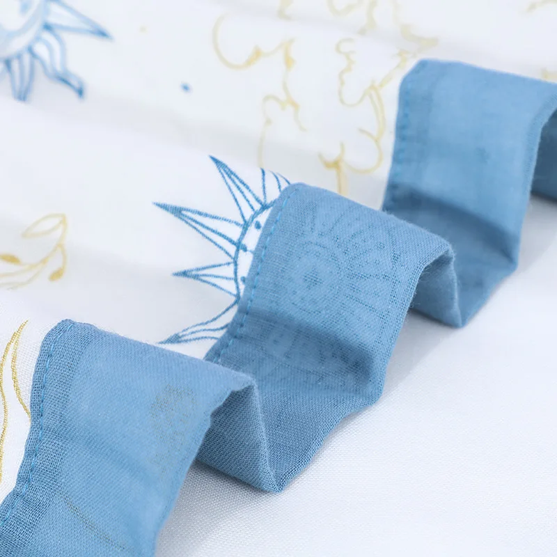 Manta de verano para niños de muselina de algodón súper suave de 150x120cm, manta para niños pequeños con ribete ancho, Toalla de baño para niños, manta receptora para bebés - imagen 4