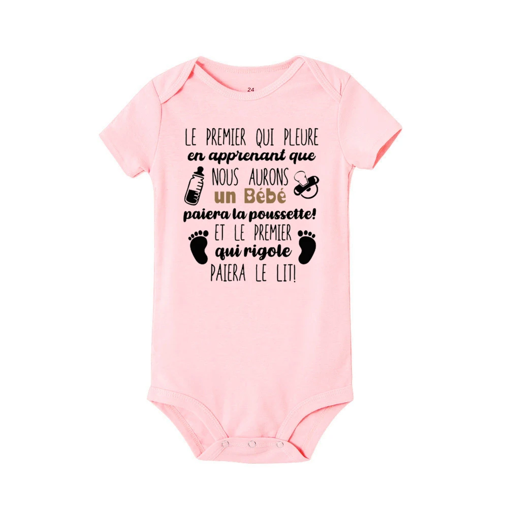Body divertido con estampado francés para bebé, anuncio de embarazo, mono para recién nacido, pelele de manga corta para bebé, traje Unisex - imagen 5