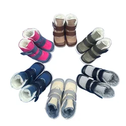TipsieToes bota de cuero con forro de piel para niño – Invierno