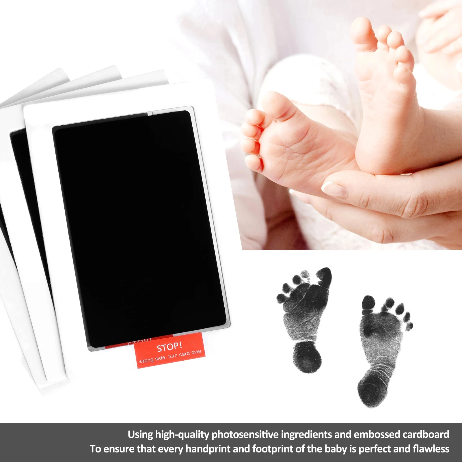 1/2/4 Uds. Kits de almohadillas de tinta sin tinta de piel sin contacto con huellas de bebé seguras y no tóxicas para recuerdo de huella de perro recién nacido - imagen 2