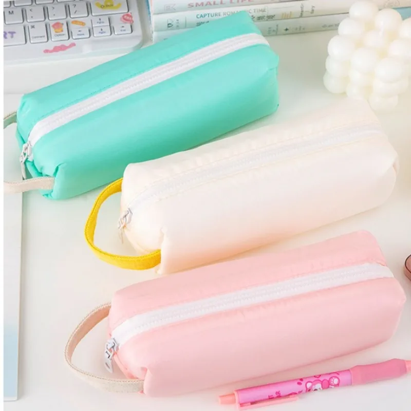 Estuche de lápices Simple, suministros escolares, estuche de lápices para niñas de gran capacidad, papelería bonita, estuche de lápices suave para volver a la escuela - imagen 2