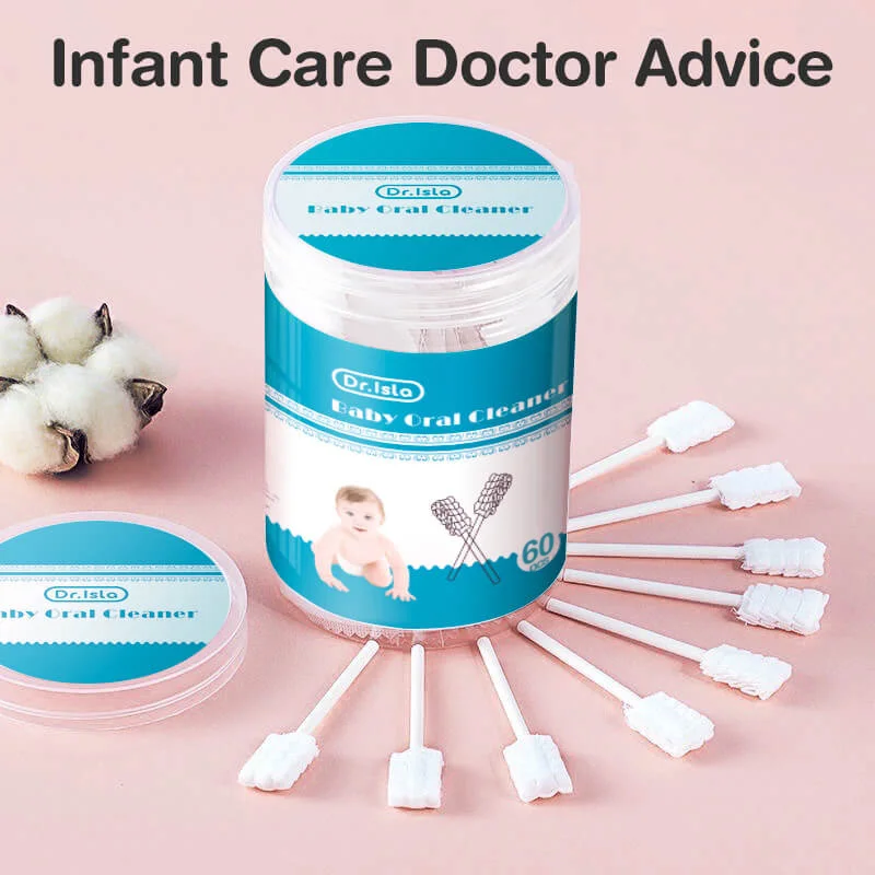 MAMIJOY 60 uds palo de limpieza bucal para bebé limpiador desechable leche dientes gasa cepillo de dientes lavado de lengua de bebé para cuidado bucal de recién nacido - imagen 4