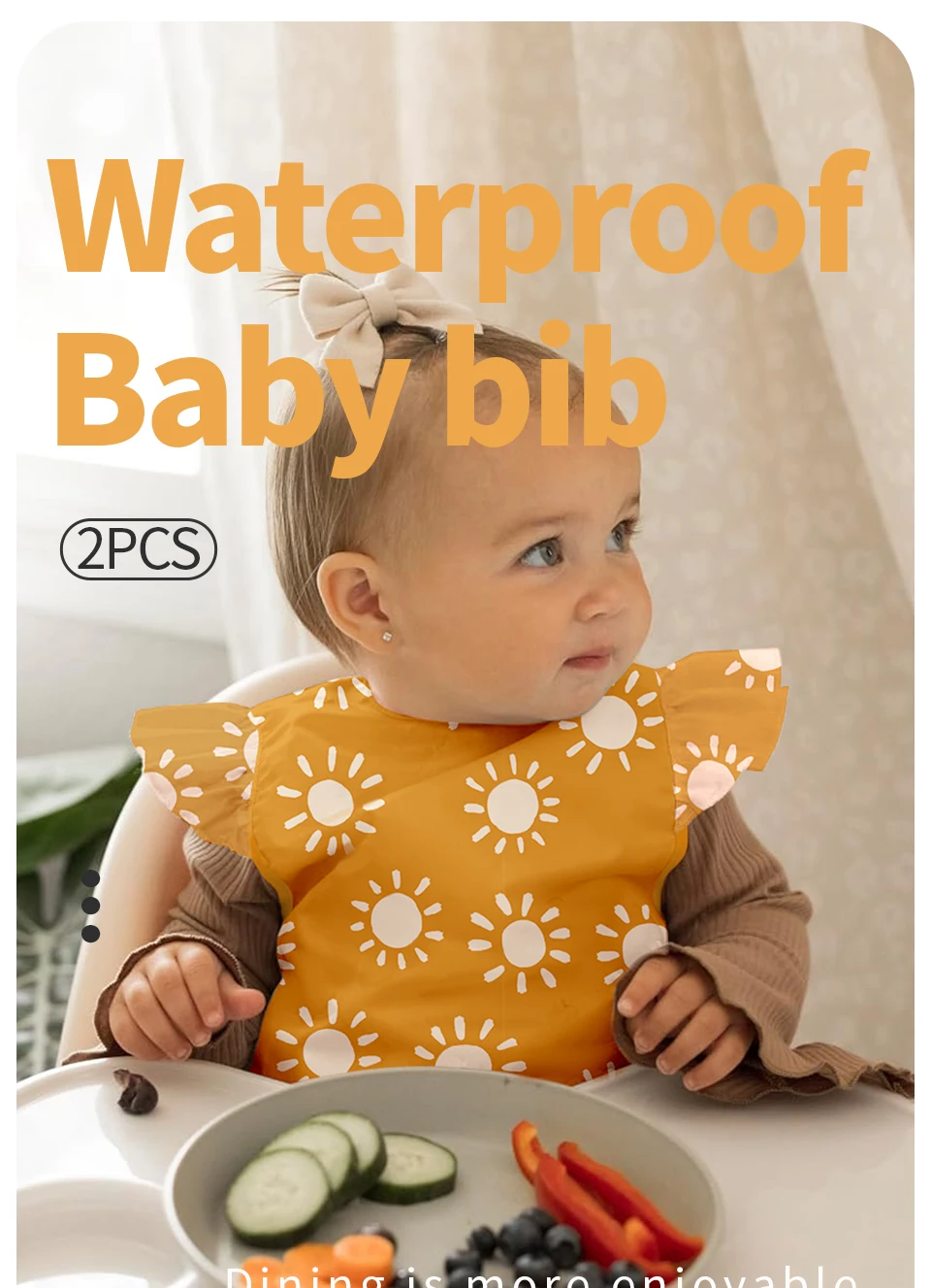 Babero impermeable sin mangas Kangobaby para alimentación infantil