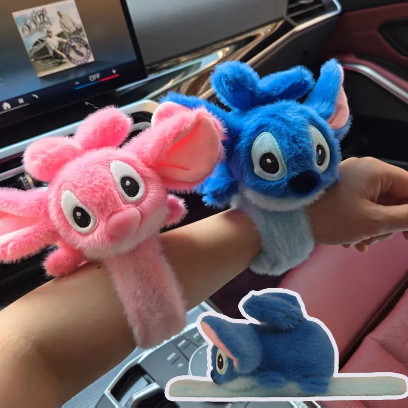 Disney Stitch Clap Circle Slap Snap Wrap pulsera Animal Kawaii Anime anillo de mano pulsera chico regalos divertidos creativos