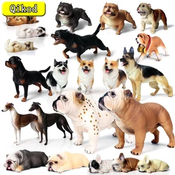 Figuras de acción de perros Bully, animales de simulación de perro de gran tamaño, PVC sólido, Bull Terrier, Rottweiler, Shiba, modelo de mascota encantador, juguetes, regalo para niños