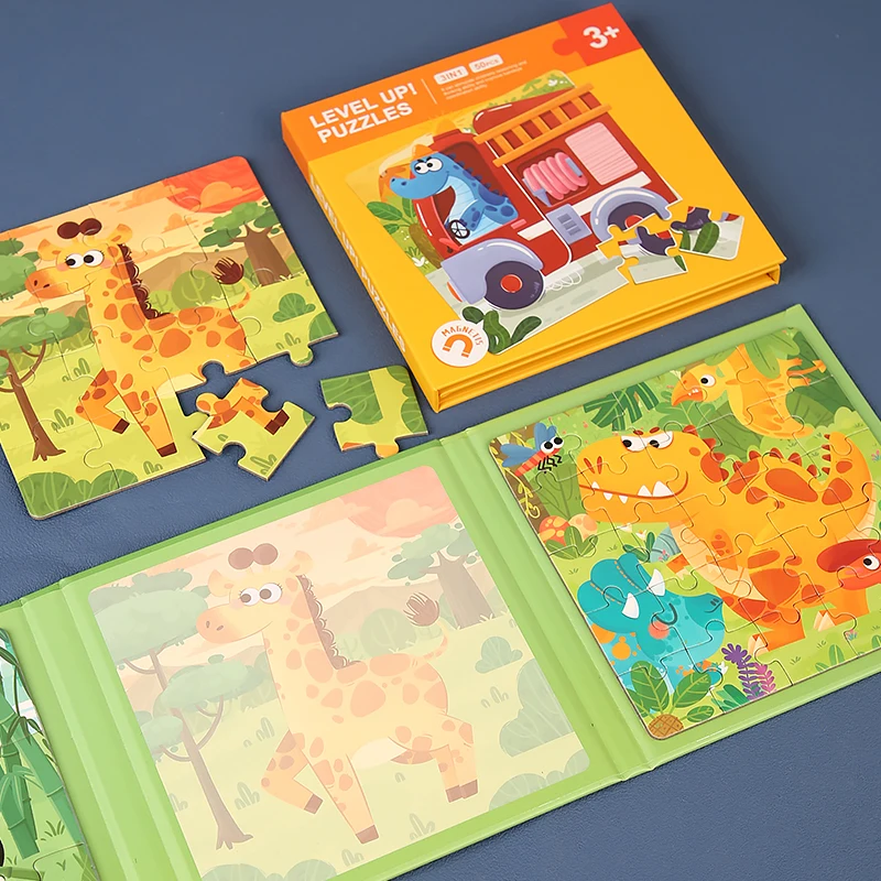 Rompecabezas magnéticos para niños, rompecabezas nivelados para niños de 2 años, rompecabezas de aprendizaje preescolar, juegos de viaje y juguetes de viaje, regalos - imagen 4