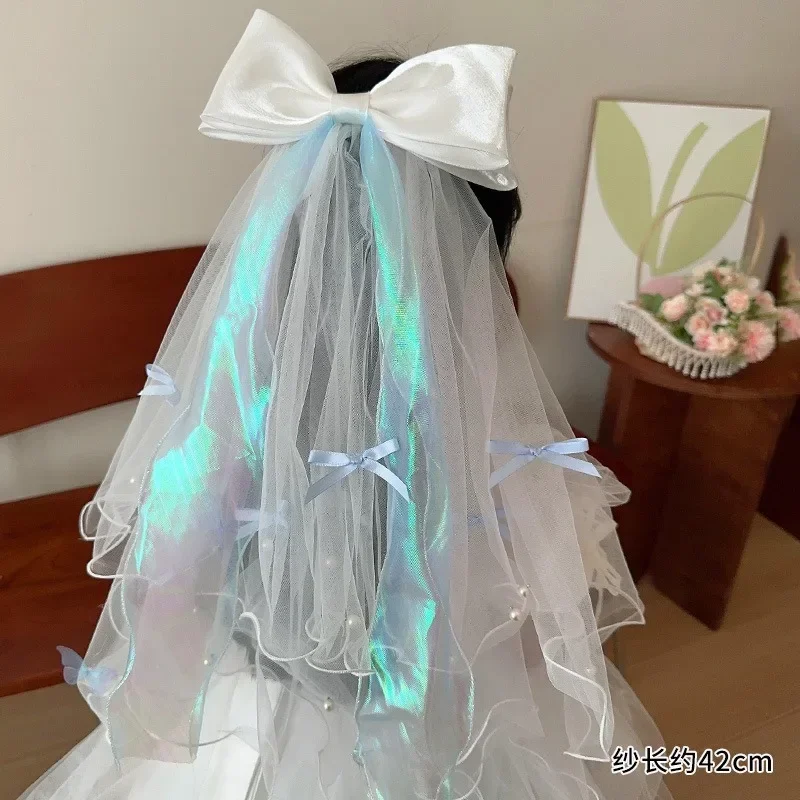 Voile à nœud de princesse coréenne, épingle à cheveux pour enfants, accessoires de cheveux exquis et mignons faits à la main pour filles