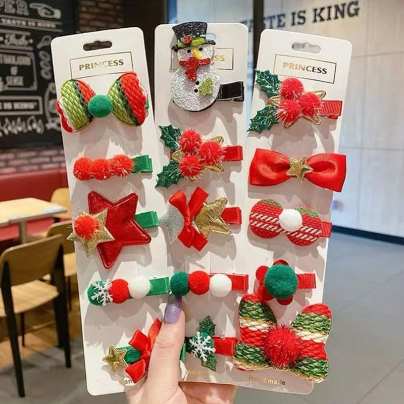 Pinzas para cabello niños – Pack navideño con reno - imagen 2