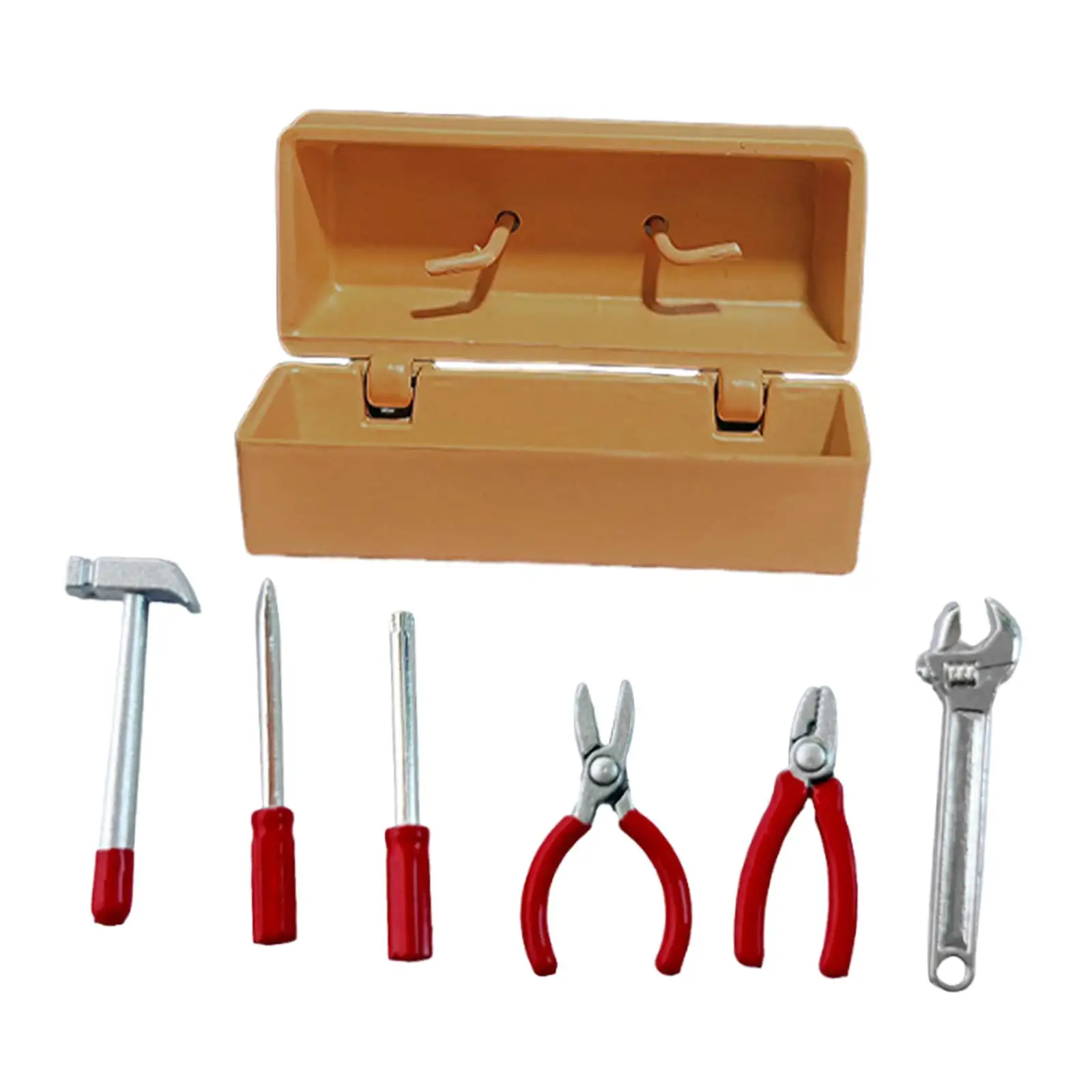 Miniature Repair Tools Box Mini DIY Tools Case Collections Scenes Realistic Pretend Toys Miniature Accessories for Girls Kids