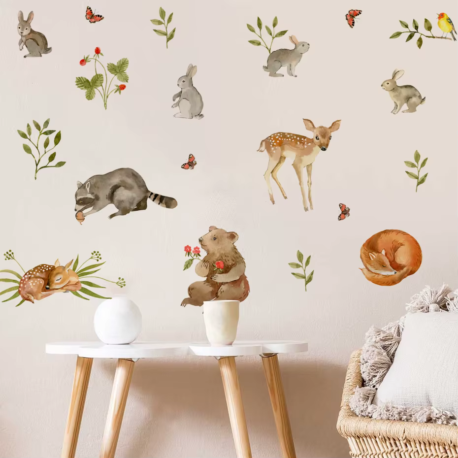 Pegatinas de pared animales del bosque – Decoración infantil - imagen 4