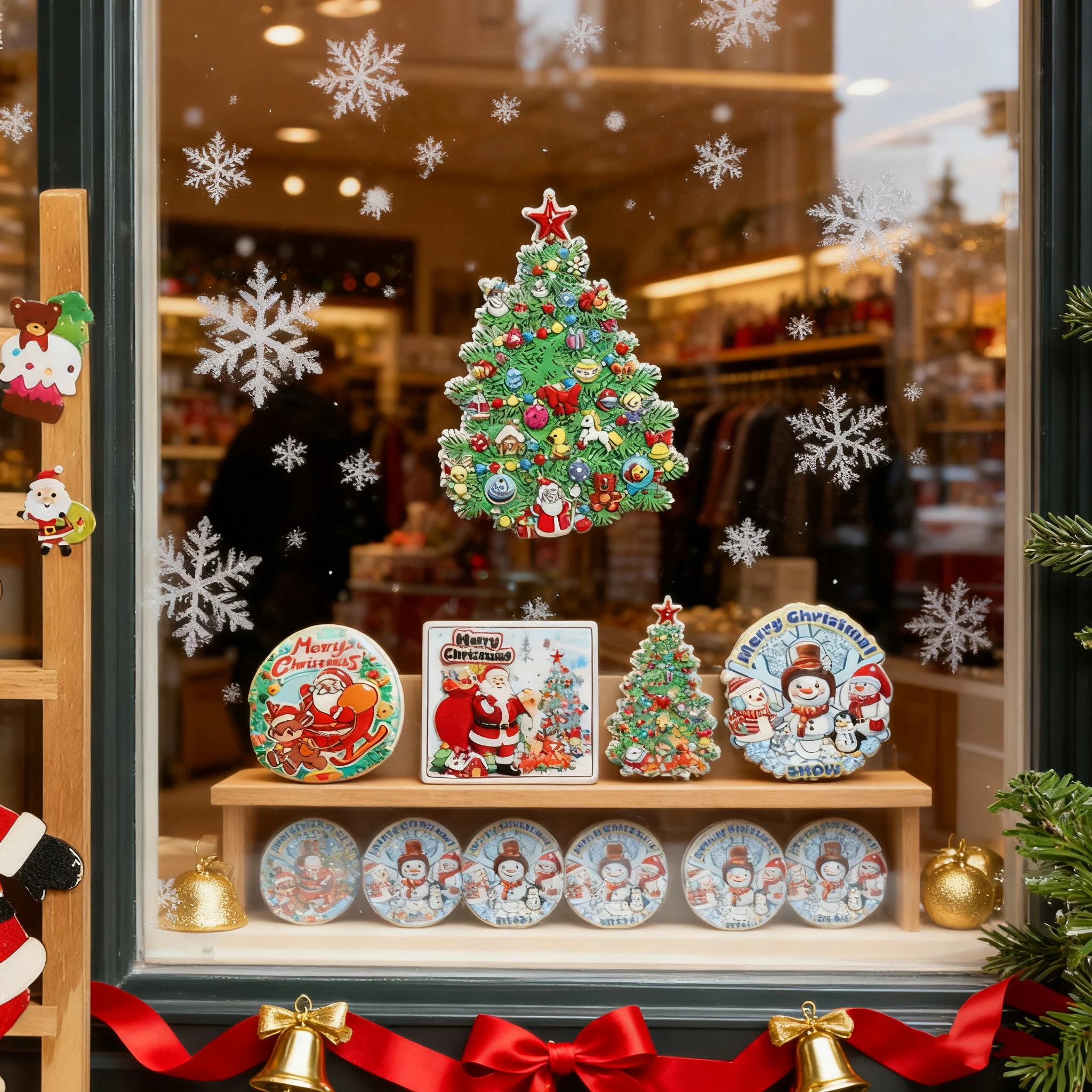 1/2/4 Uds. Decoraciones navideñas-pegatinas para refrigerador-pegatinas magnéticas de resina-pegatinas magnéticas creativas para puerta-percha de puerta - imagen 3