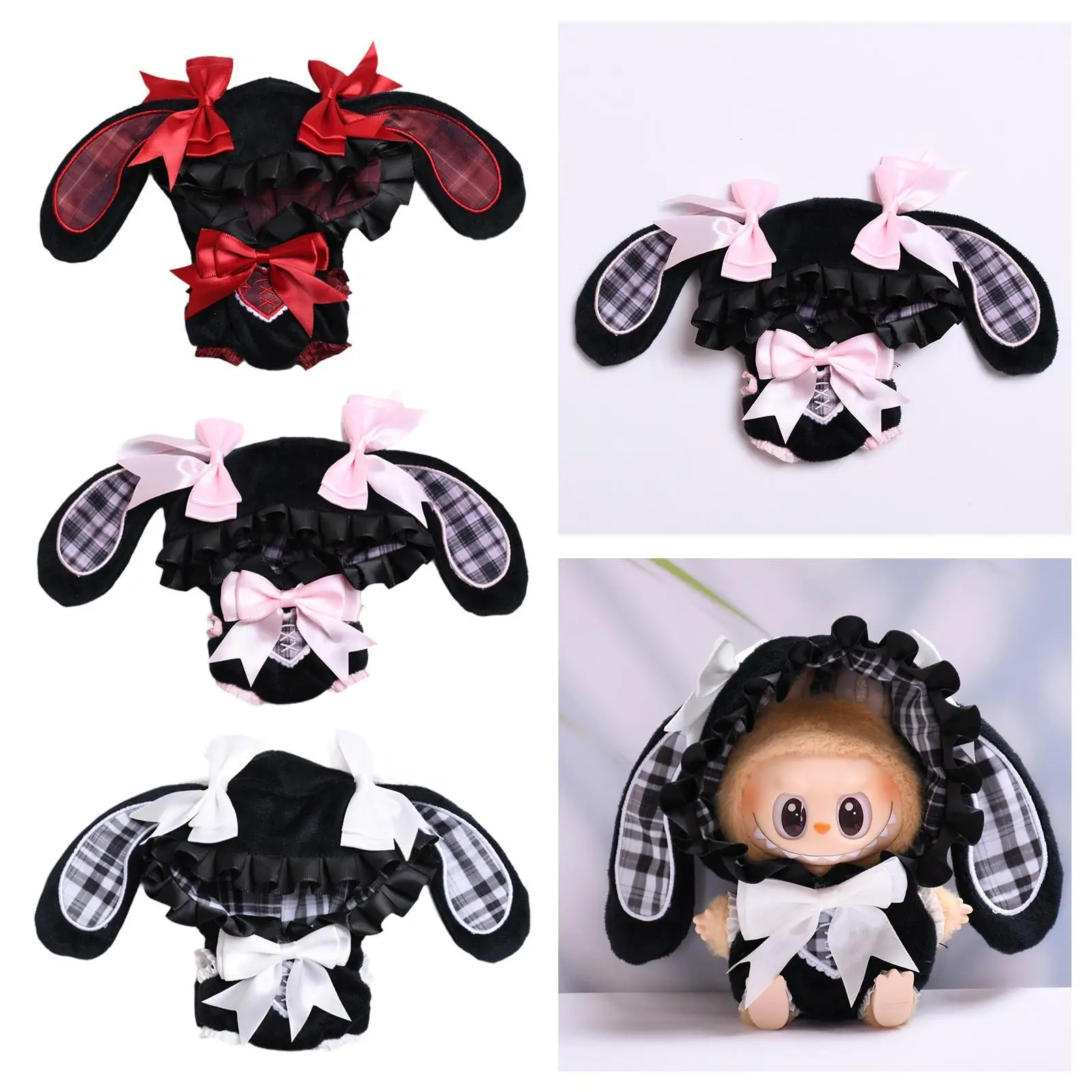 15cm 17cm Plush Doll Clothes Cartoon Doll Hooded Bodysuit DIY Stylish Comfortable Doll Costumes for Little Girls Holiday Gift