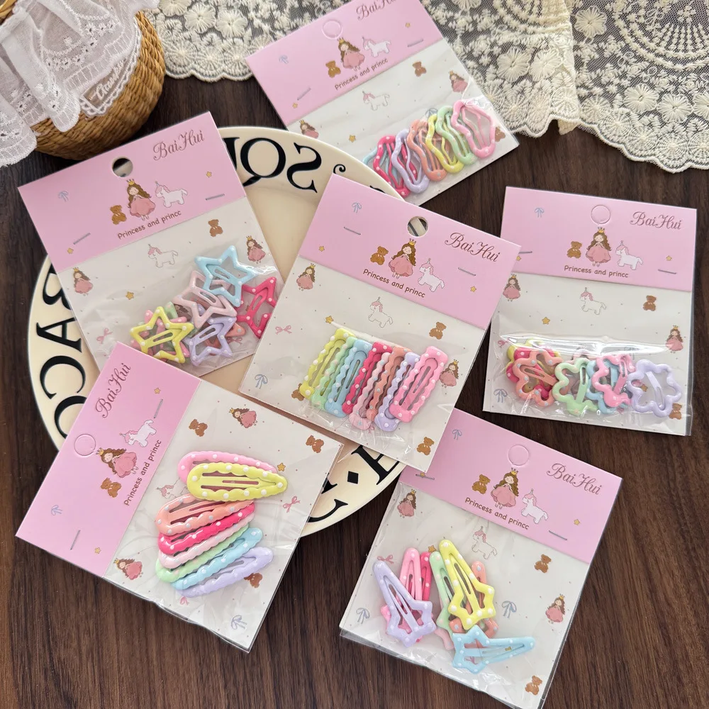 8/10 Uds. Pinzas para el cabello con pentagrama de dopamina para niños, Clips BB para niñas, cabeza trasera de bebé, flequillo de pelo roto, Clips laterales, accesorios de estilismo - imagen 2